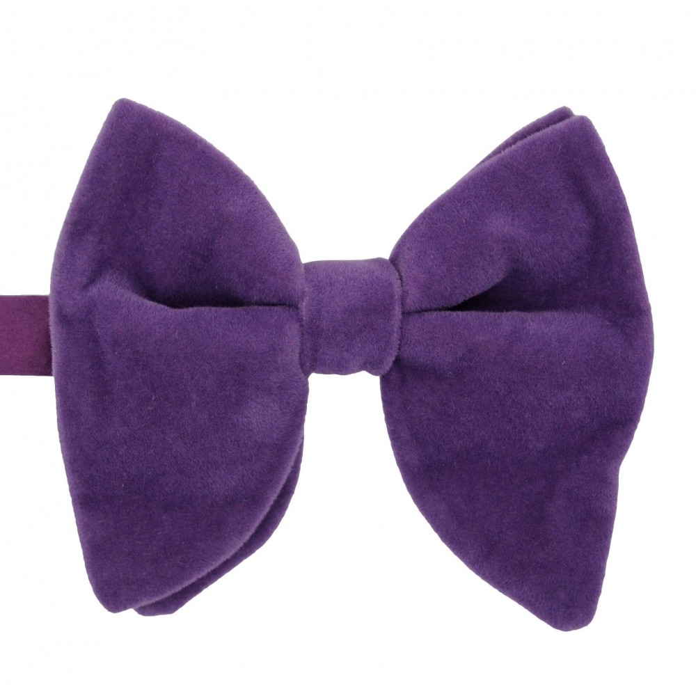 Noeud papillon homme en velours surdimensionné Violet