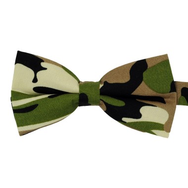 Noeud papillon homme Vert et Marron style Camouflage