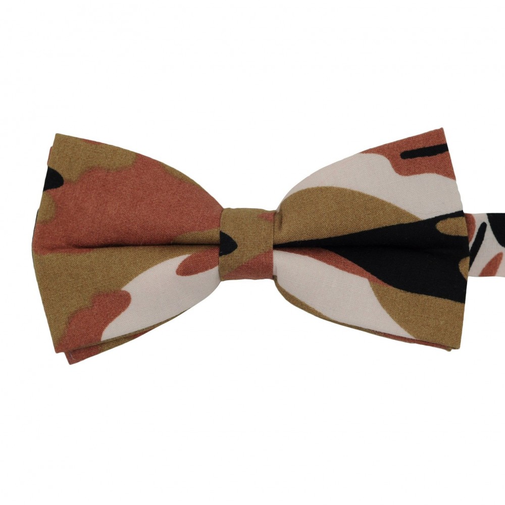 Noeud papillon homme Rose et Marron style Camouflage