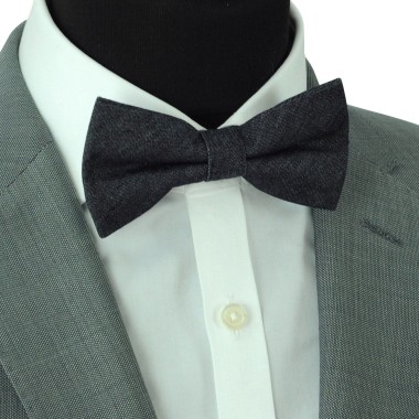 Noeud papillon homme en Jean Gris foncé 2