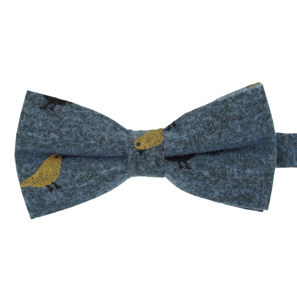 Noeud papillon homme Bleu à motif "Oiseau"