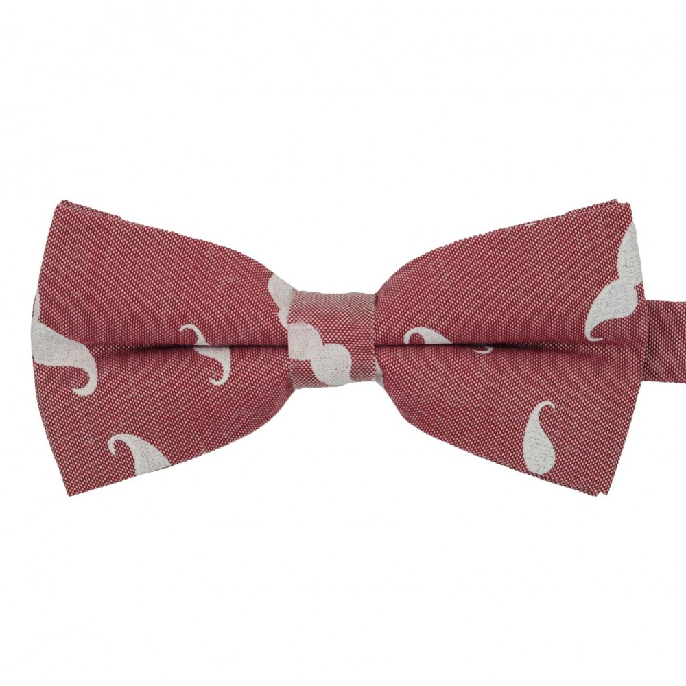 Noeud papillon homme Bordeaux à motif "Moustache"