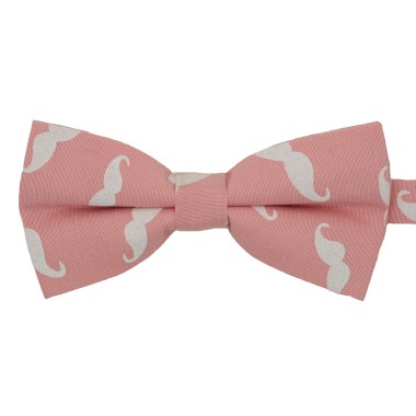 Noeud papillon homme Rose à motif "Moustache"