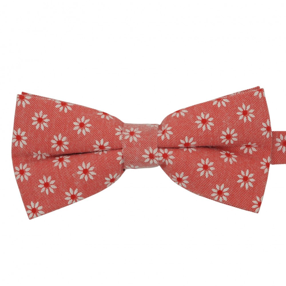 Noeud papillon homme Rouge à motifs fleuris