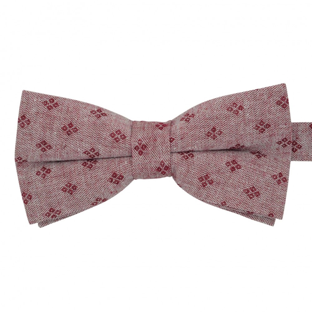 Noeud papillon homme Bordeaux à motifs en losange