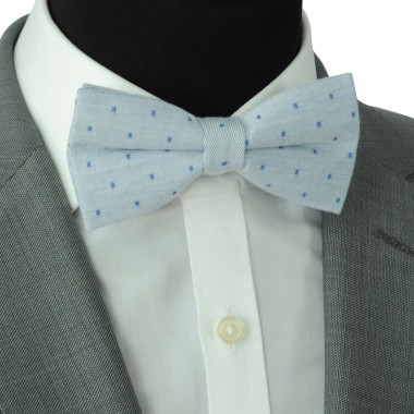 Noeud papillon homme Bleu ciel à fins pois 2