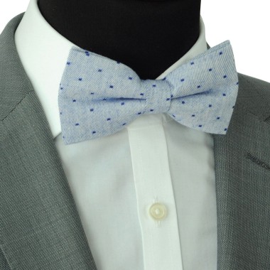 Noeud papillon homme Bleu à fins pois 2