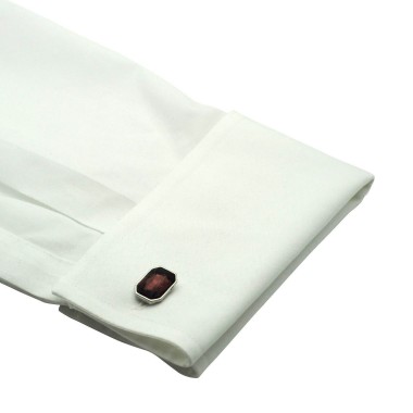 Boutons de manchette pierre rose. Métal. Pour chemise mousquetaire homme.