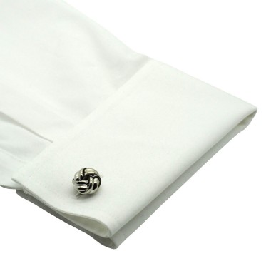 Boutons de manchette torsades. Métal. Pour chemise mousquetaire homme.