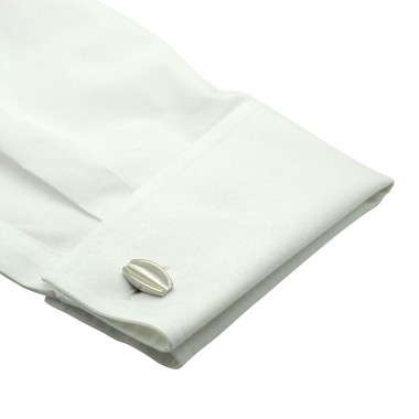 Boutons de manchette ovales. Métal. Pour chemise mousquetaire homme.