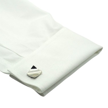 Boutons de manchette carrés incurvés. Métal. Pour chemise mousquetaire homme.