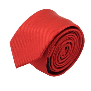 Cravate Slim homme rouge striée. Attora.