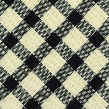 Cravate homme Coton-Lin à carreaux. Beige et noir 2