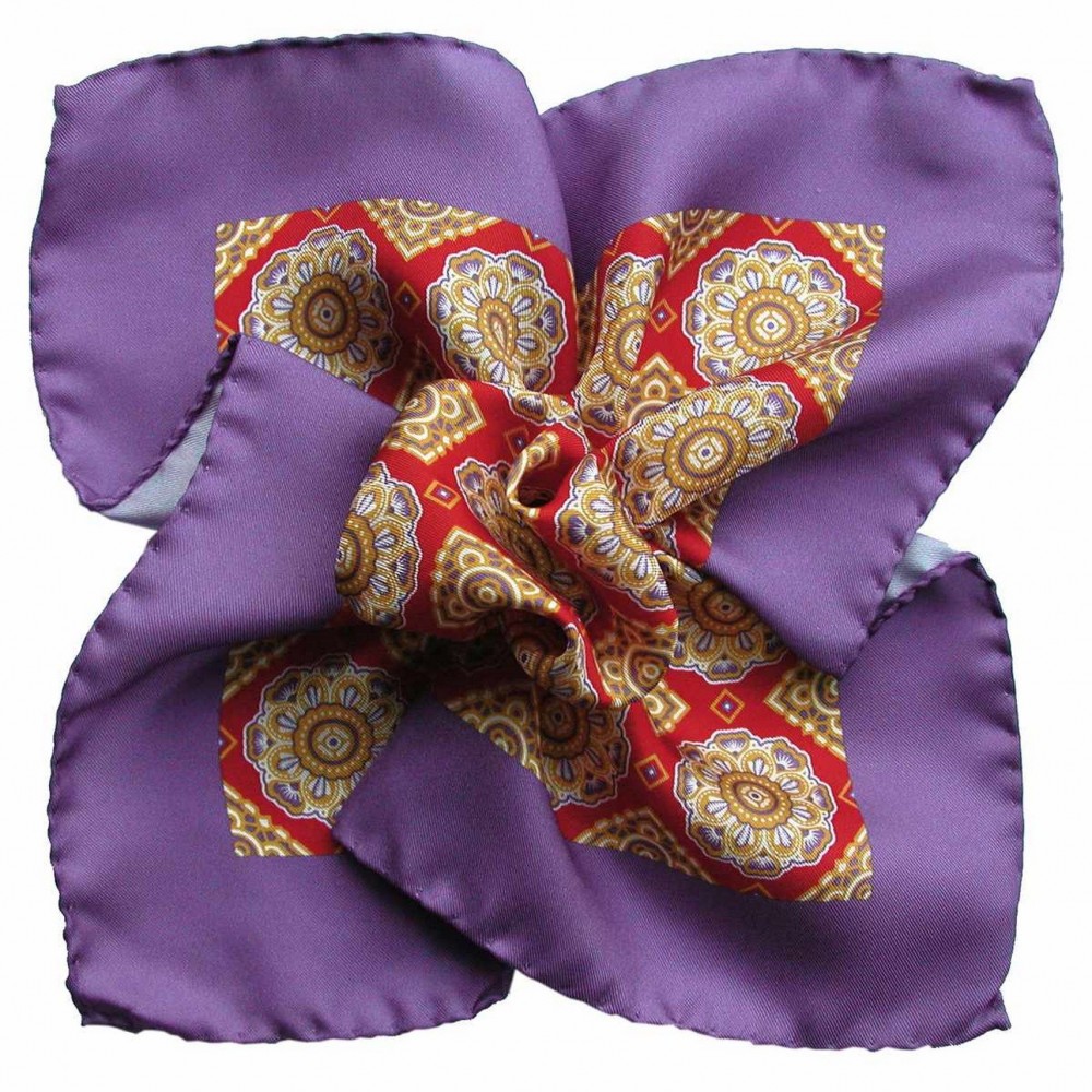 Pochette de costume Violet à grands motifs