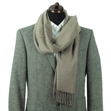 Echarpe unisexe en Laine (30%). Marron taupe uni