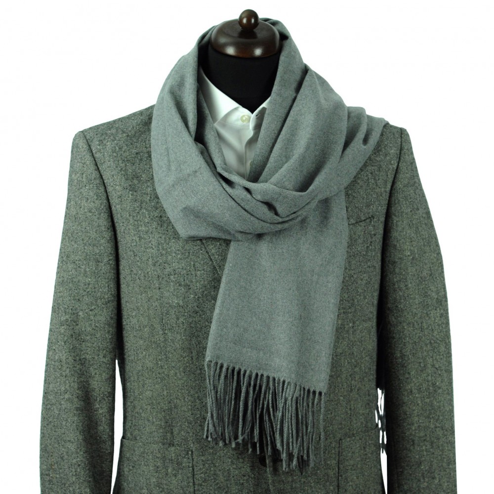 Echarpe unisexe en Laine (30%). Gris anthracite chiné