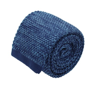 Cravate tricot homme chinée. Bleu roi