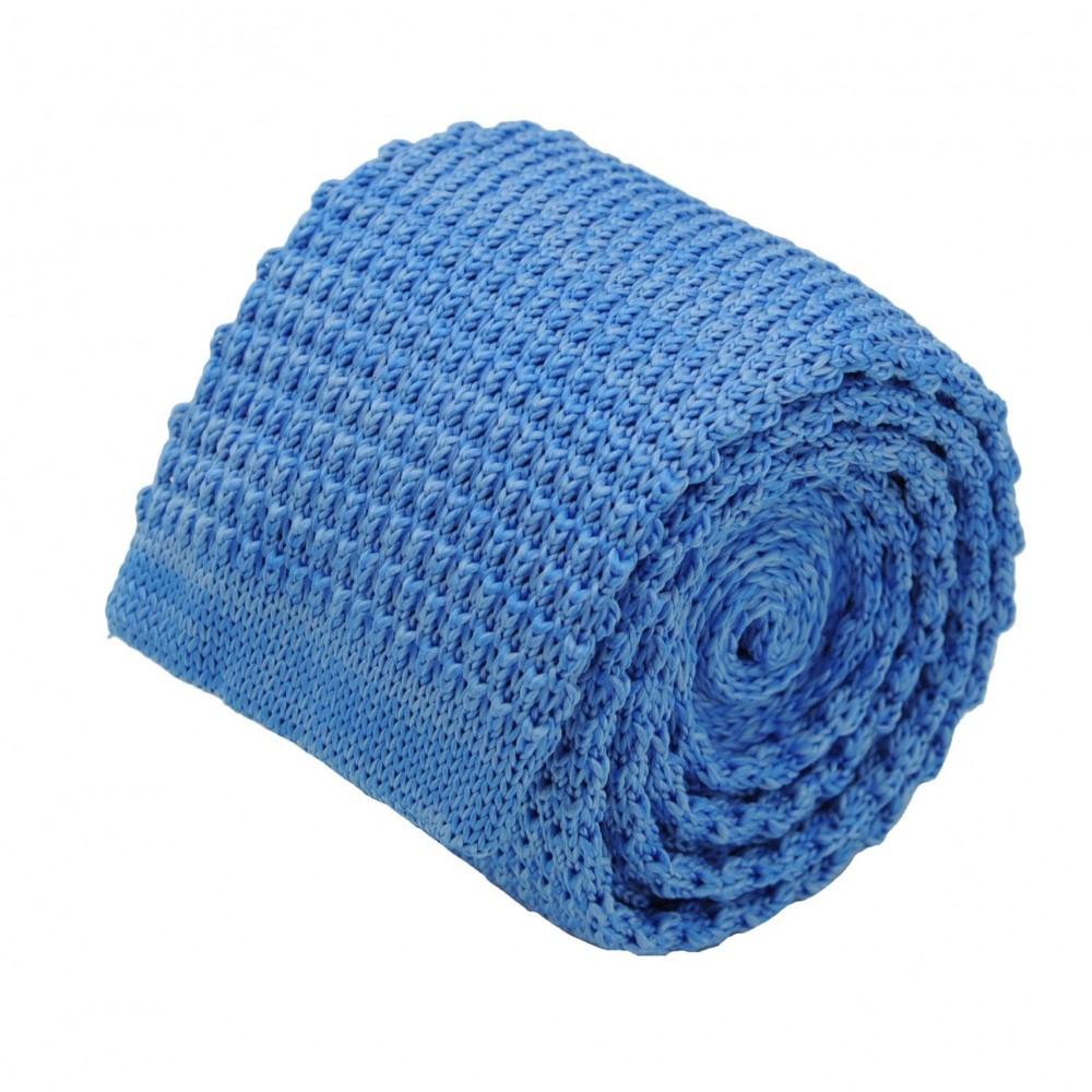 Cravate tricot homme chinée. Bleu ciel