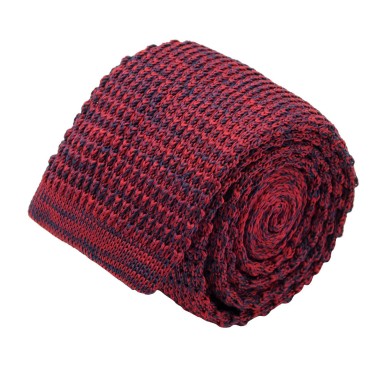 Cravate tricot homme chinée. Bordeaux