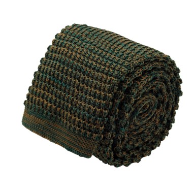 Cravate tricot homme chinée. Marron foncé