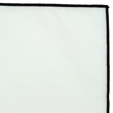 Pochette de costume homme. Blanc à liseret Noir 2