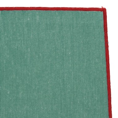 Pochette de costume homme. Vert à liseret rouge 2
