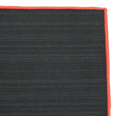 Pochette de costume homme. Noir chiné à liseret rouge 2