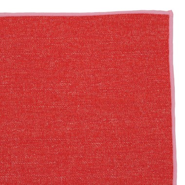 Pochette de costume homme. Rouge chiné à liseret rose 2