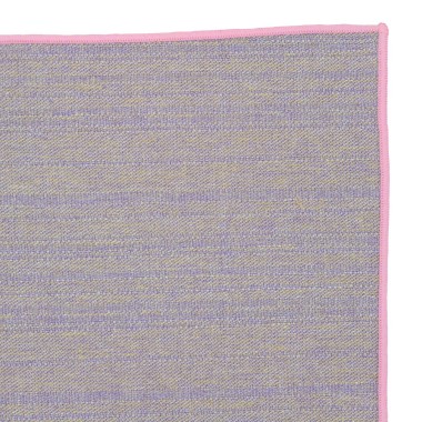 Pochette de costume homme. Parme chiné à liseret rose 2