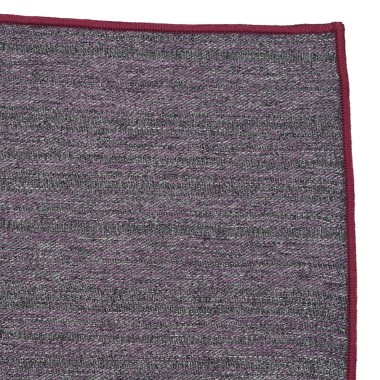 Pochette de costume homme. Violet foncé chiné à liseret bordeaux 2