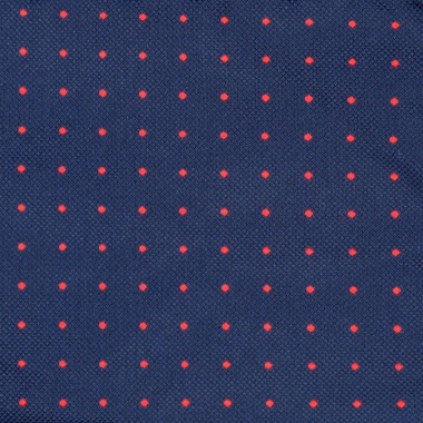 Pochette de costume à Pois. Bleu marine à pois rouges 2