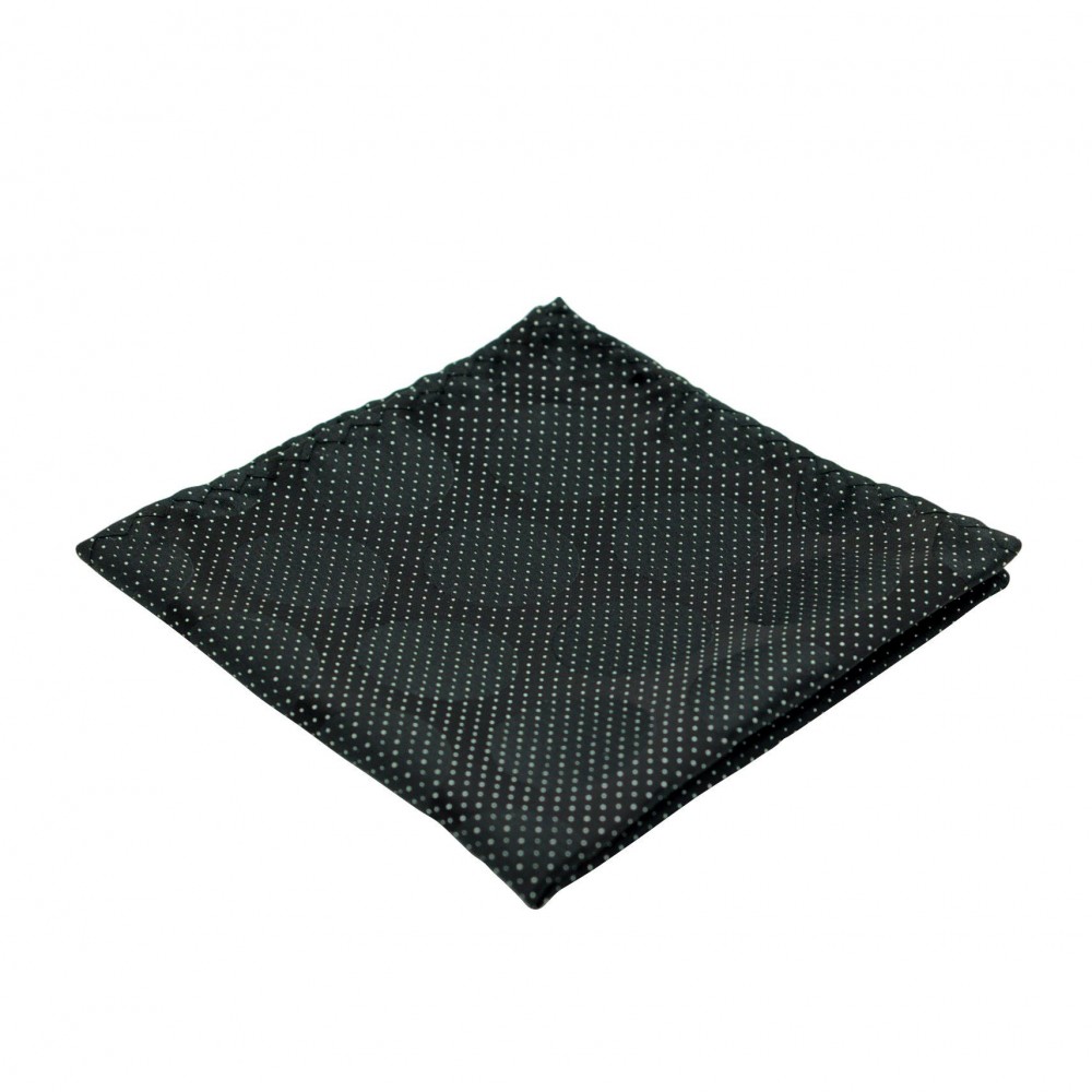 Pochette de costume fins et gros Pois. Noir à pois blancs