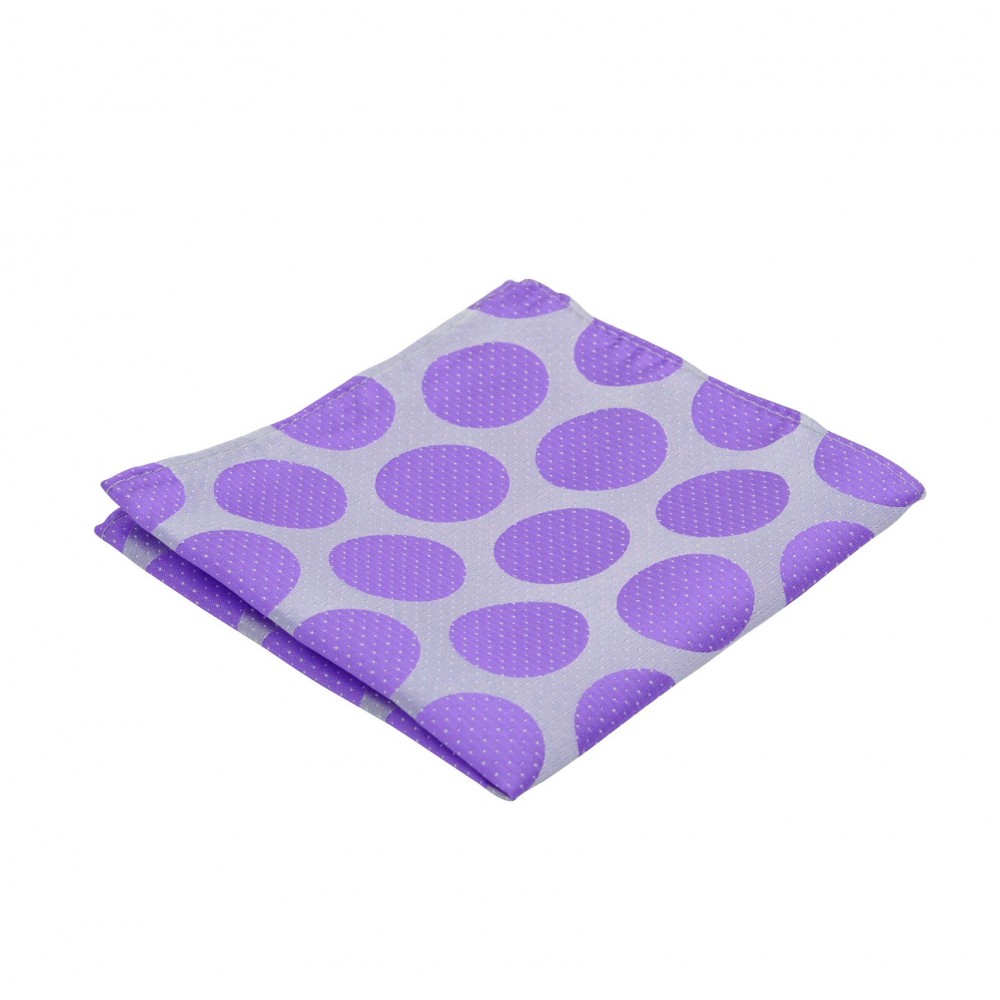 Pochette de costume fins et gros Pois. Parme à pois blancs et violet