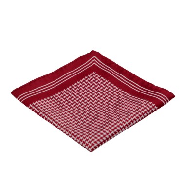 Pochette de costume homme. Bordeaux à motifs Pied-de-Poule