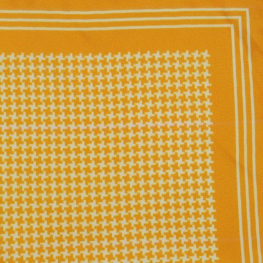 Pochette de costume homme. Jaune à motifs Pied-de-Poule 2