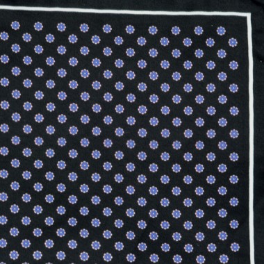 Pochette de costume homme. Noir à petits motifs fleuris 2