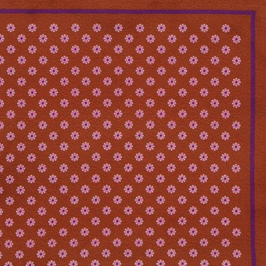 Pochette de costume homme. Marron à petits motifs fleuris 2