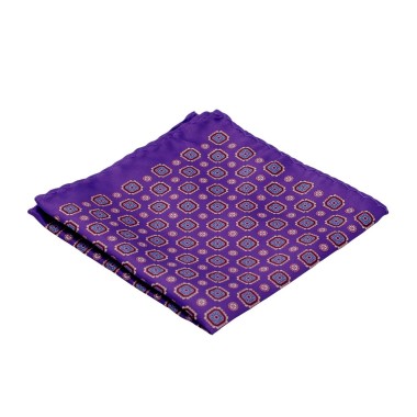 Pochette de costume homme. Violet à grands motifs