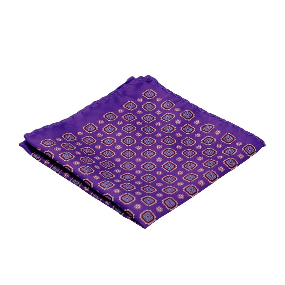 Pochette de costume homme. Violet à grands motifs