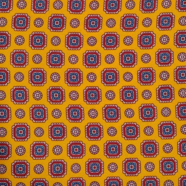 Pochette de costume homme. Jaune à grands motifs 2