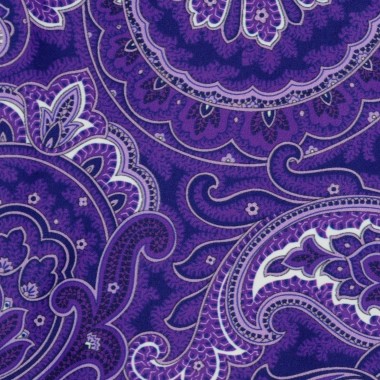 Pochette de costume homme. Bleu marine et Violet à grands Paisley 2