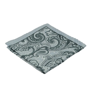 Pochette de costume homme. Gris à grands Paisley