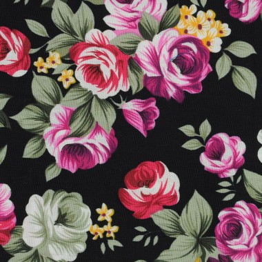 Pochette de costume homme Liberty à grandes fleurs. Noir à liseret 2