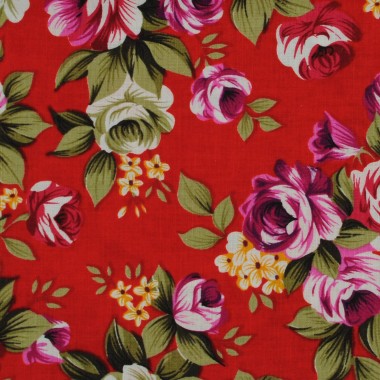 Pochette de costume homme Liberty à grandes fleurs. Rouge à liseret 2