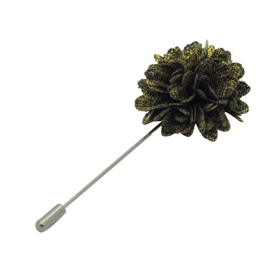 Broche Pompon Kaki pour boutonnière de costume homme