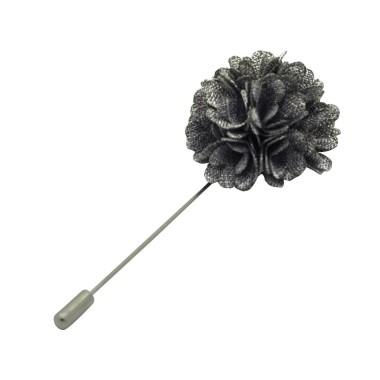 Broche Pompon Gris pour boutonnière de costume homme