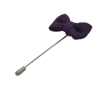 Broche Noeud Papillon Violet prune pour boutonnière de costume homme