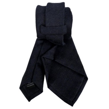 Cravate de Luxe 100% Cachemire. Bleu Marine 2