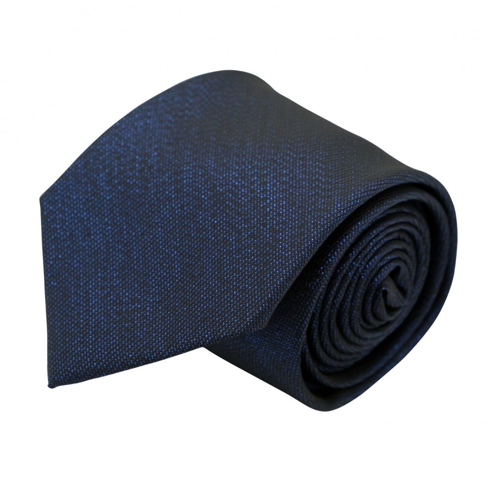 Cravate Classique Homme Effet Brilliant. Bleu Marine