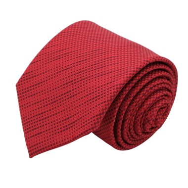 Cravate Classique Homme. Rouge à effet tissé
